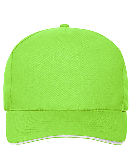 Daiber - 5 Panel Sandwich Cap Bio Cotton - Lime Green / White