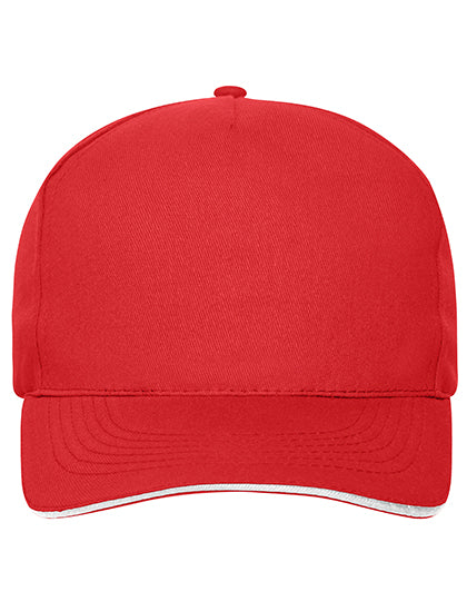 Daiber - 5 Panel Sandwich Cap Bio Cotton - Red / White
