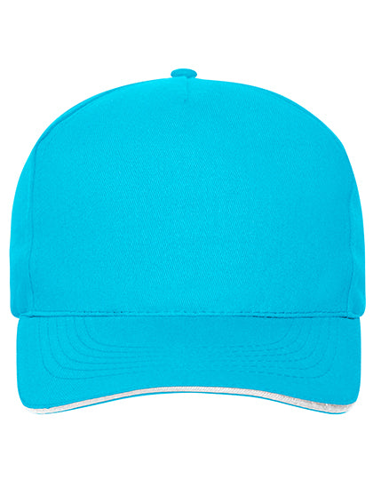Daiber - 5 Panel Sandwich Cap Bio Cotton - Turquoise / White