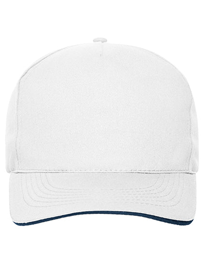 Daiber - 5 Panel Sandwich Cap Bio Cotton - White / Navy