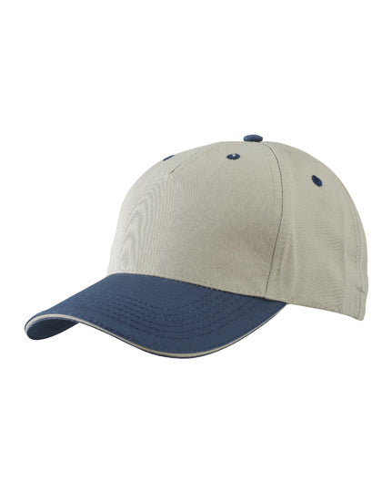 Daiber - 5 Panel Sandwich Cap - Beige / Navy