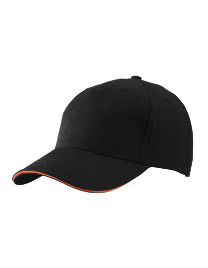 Daiber - 5 Panel Sandwich Cap - Black / Orange