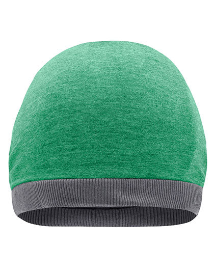 Daiber - Heather Summer Beanie - Green Melange / Dark Grey