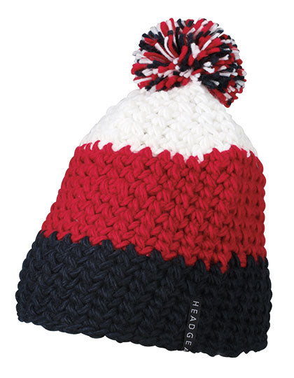 Daiber - Crocheted Muts met Pompon - Navy/Red