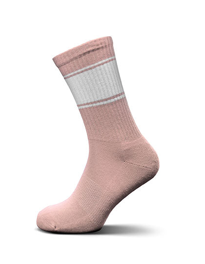MR. Socks - Gekleurde Tennis Sokken - Peach/White