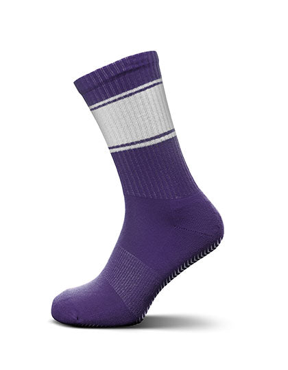 MR. Socks - Klassieke Voetbal Sokken - Purple/White