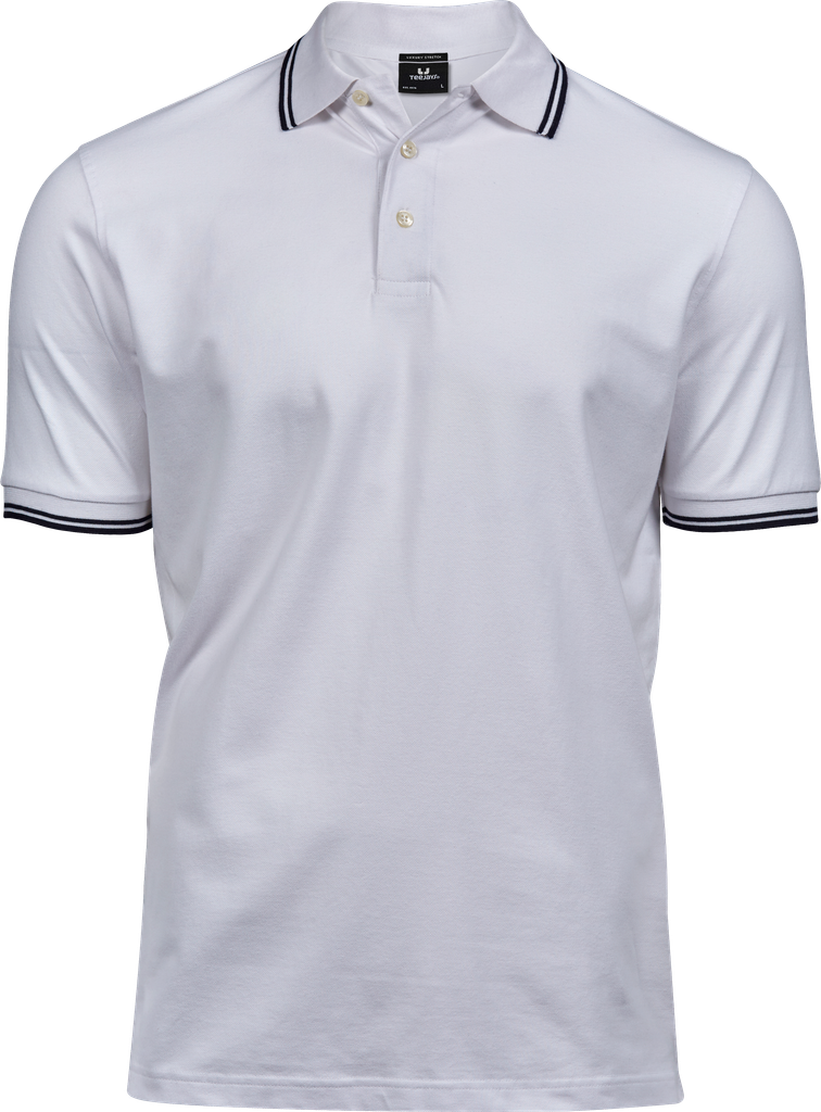 Tee Jays - Luxury Stripe Stretch Polo - White/Navy