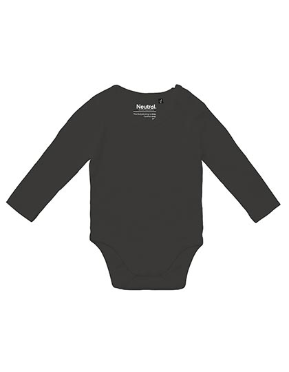 Neutral - Romper Lange Mouwen Baby - Charcoal - 100% Biologisch Katoen