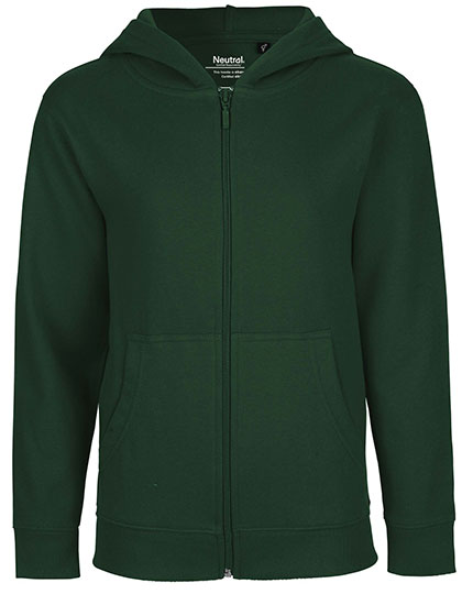 Neutral - Zip Kinder Hoodie - Bottle Green - 100% Biologisch Katoen
