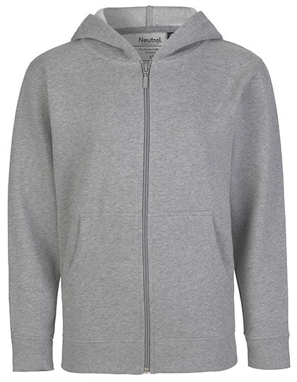 Neutral - Zip Kinder Hoodie - Sport Grey - 100% Biologisch Katoen