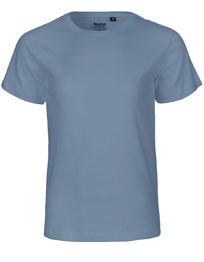 Neutral - Korte Mouwen Kinder T-Shirt - Dusty Indigo - 100% Biologisch Katoen