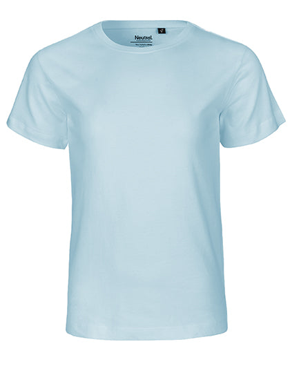 Neutral - Korte Mouwen Kinder T-Shirt - Light Blue - 100% Biologisch Katoen