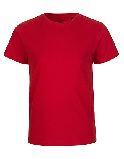 Neutral - Korte Mouwen Kinder T-Shirt - Red - 100% Biologisch Katoen