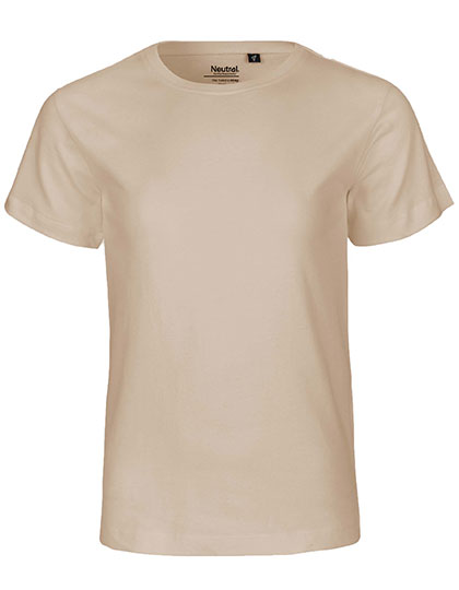 Neutral - Korte Mouwen Kinder T-Shirt - Sand - 100% Biologisch Katoen