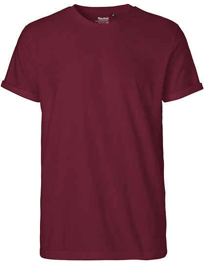Neutral - Roll Up Sleeve T-Shirt - Bordeaux - 100% Biologisch Katoen