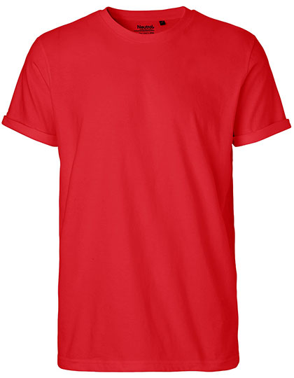 Neutral - Roll Up Sleeve T-Shirt - Red - 100% Biologisch Katoen