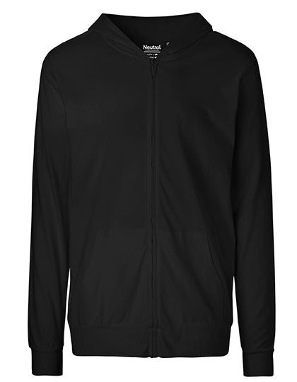 Neutral - Lightweigt Unisex Zipped Hoodie - Black - 100% Biologisch Katoen