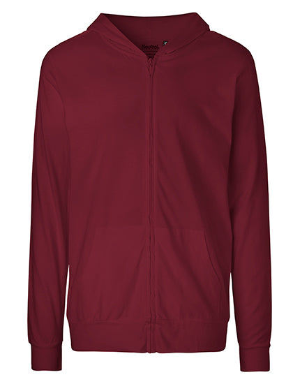 Neutral - Lightweigt Unisex Zipped Hoodie - Bordeaux - 100% Biologisch Katoen