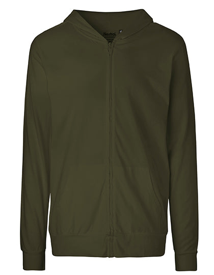 Neutral - Lightweigt Unisex Zipped Hoodie - Military - 100% Biologisch Katoen