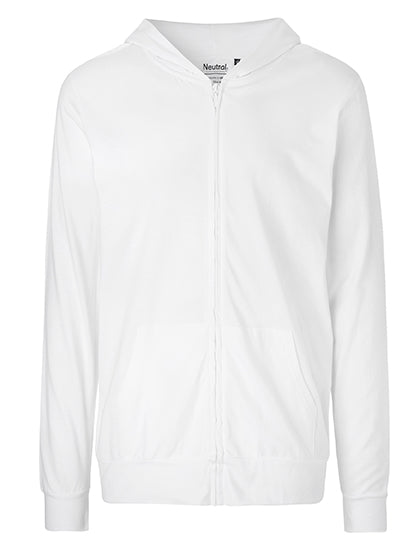 Neutral - Lightweigt Unisex Zipped Hoodie - White - 100% Biologisch Katoen