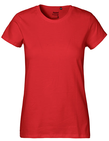 Neutral - Classic Dames T-Shirt - Red - 100% Biologisch Katoen