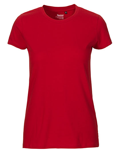 Neutral - Fit Dames T-shirt - Red - 100% Biologisch Katoen