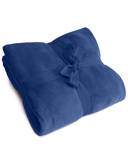 L-merch - Microflush Deken - Navy Blue