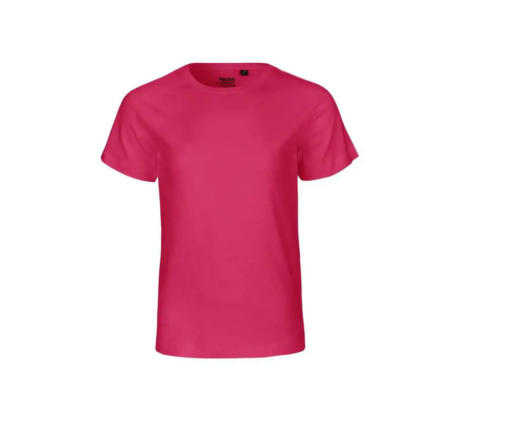 Neutral - Korte Mouwen Kinder T-Shirt - Pink - 100% Biologisch Katoen