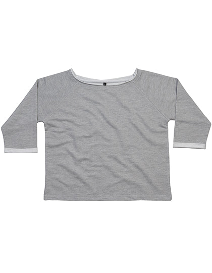 Mantis - Off Shoulder Fleece Dames Trui - Heather Grey Melange