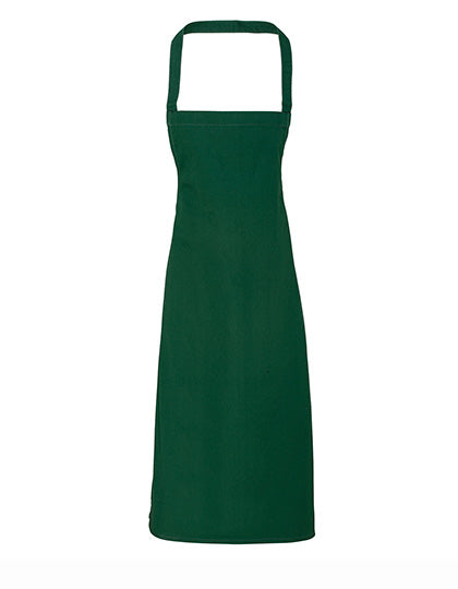 Premier Workwear - Organic Cotton Bib Apron (No Pocket) - Bottle Green (ca. Pantone 560C)