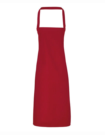 Premier Workwear - Organic Cotton Bib Apron (No Pocket) - Burgundy (ca. Pantone 216C)
