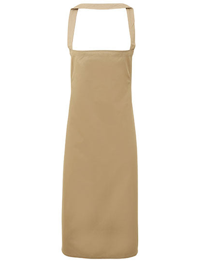 Premier Workwear - Organic Cotton Bib Apron (No Pocket) - Khaki (ca. Pantone 7503C)