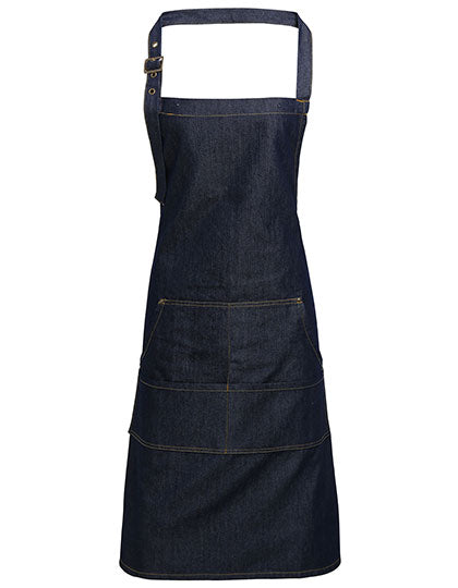Premier Workwear - Jeans Stitch Denim Bib Apron - Indigo Denim (ca. Pantone 2767C)
