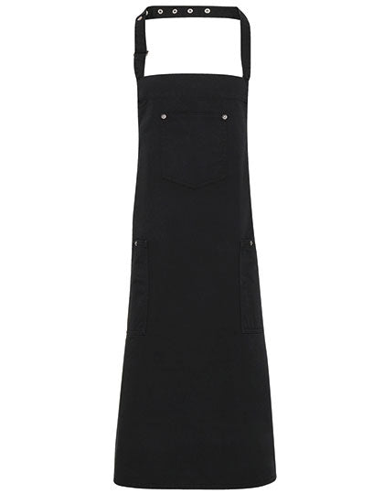 Premier Workwear - Cotton Chino Bib Apron - Black (ca. Pantone Black C)