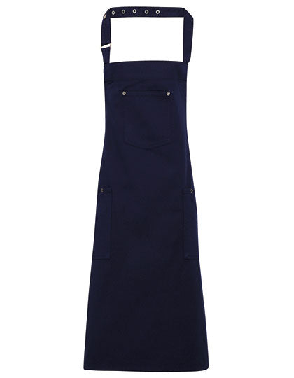 Premier Workwear - Cotton Chino Bib Apron - Navy (ca. Pantone 2378C)