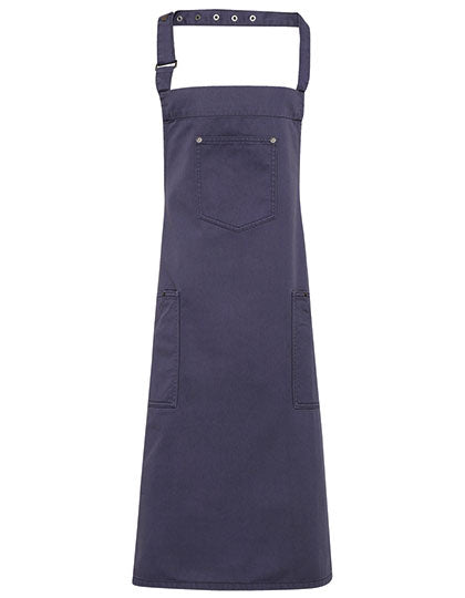 Premier Workwear - Cotton Chino Bib Apron - Steel (ca. Pantone Cool Grey 11C)