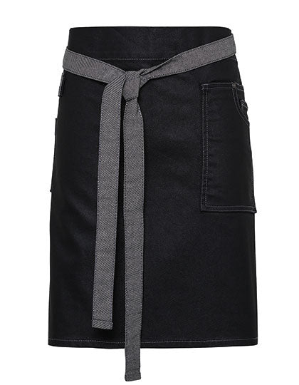 Premier Workwear - Division Waxed Look Denim Waist Apron - Black Denim (ca. Pantone 433C)
