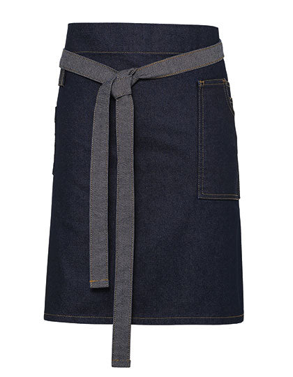 Premier Workwear - Division Waxed Look Denim Waist Apron - Indigo Denim (ca. Pantone 2767C)