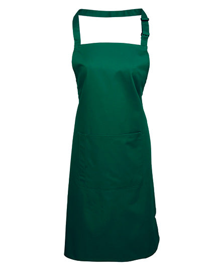 Premier Workwear - Colours Collection Bib Apron With Pocket - Bottle Green (ca. Pantone 560C)