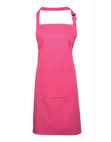 Premier Workwear - Colours Collection Bib Apron With Pocket - Hot Pink (ca. Pantone 214C)