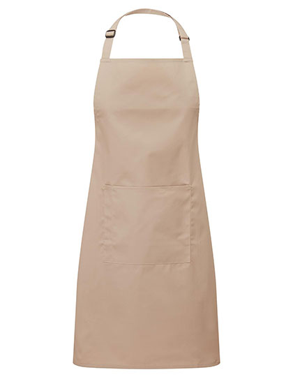 Premier Workwear - Colours Collection Bib Apron With Pocket - Latte (ca. Pantone 7530C)