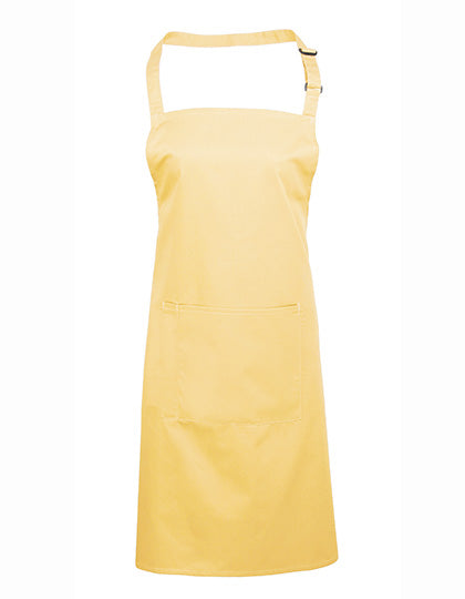 Premier Workwear - Colours Collection Bib Apron With Pocket - Lemon (ca. Pantone 127C)