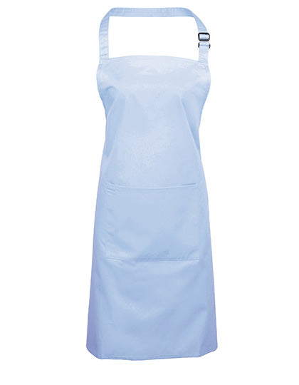 Premier Workwear - Colours Collection Bib Apron With Pocket - Light Blue (ca. Pantone 2708C)