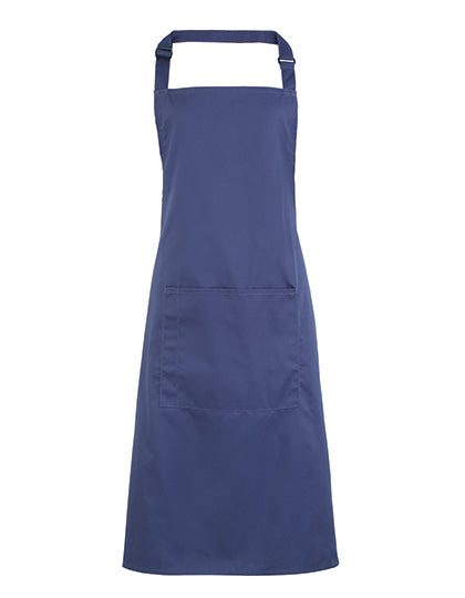 Premier Workwear - Colours Collection Bib Apron With Pocket - Marine Blue (ca. Pantone 281C)