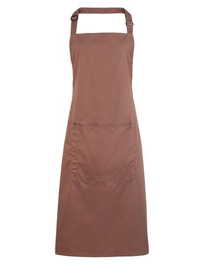 Premier Workwear - Colours Collection Bib Apron With Pocket - Mocha (ca. Pantone 7505C)