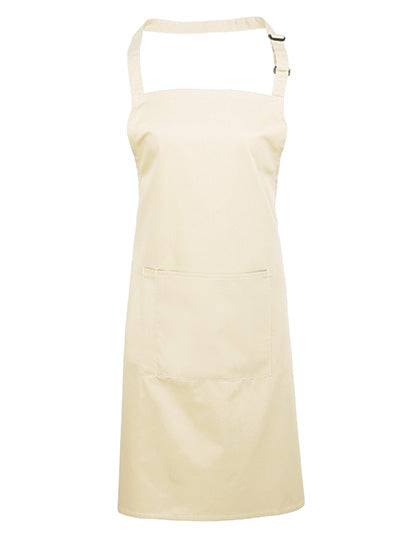 Premier Workwear - Colours Collection Bib Apron With Pocket - Natural (ca. Pantone 1205C)