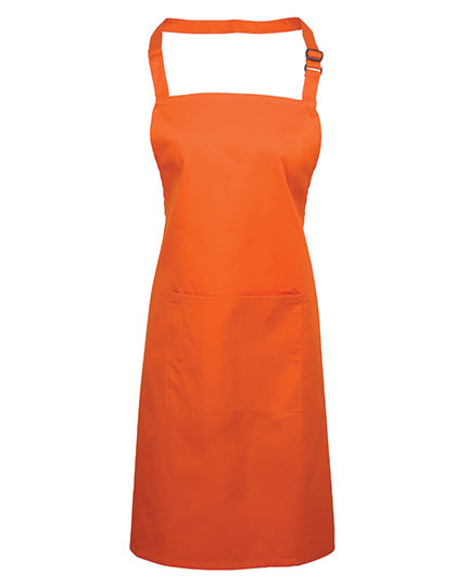 Premier Workwear - Colours Collection Bib Apron With Pocket - Orange (ca. Pantone 1655C)