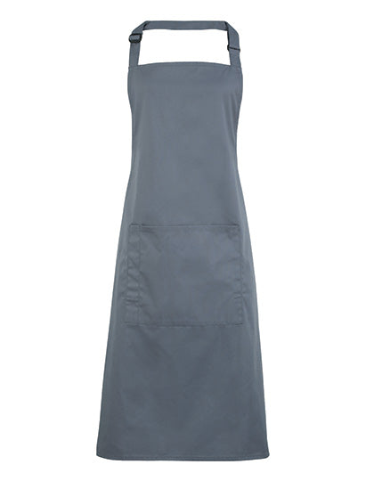 Premier Workwear - Colours Collection Bib Apron With Pocket - Steel (ca. Pantone 7545C)