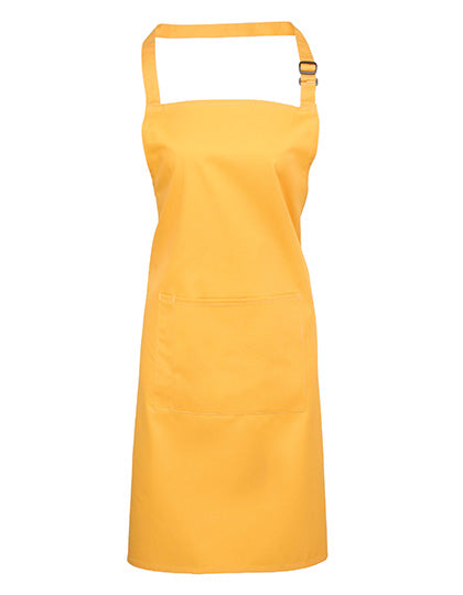 Premier Workwear - Colours Collection Bib Apron With Pocket - Sunflower (ca. Pantone 136C)
