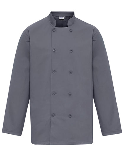 Premier Workwear - Long Sleeve Chef´s Jacket - Steel (ca. Pantone 7545C)